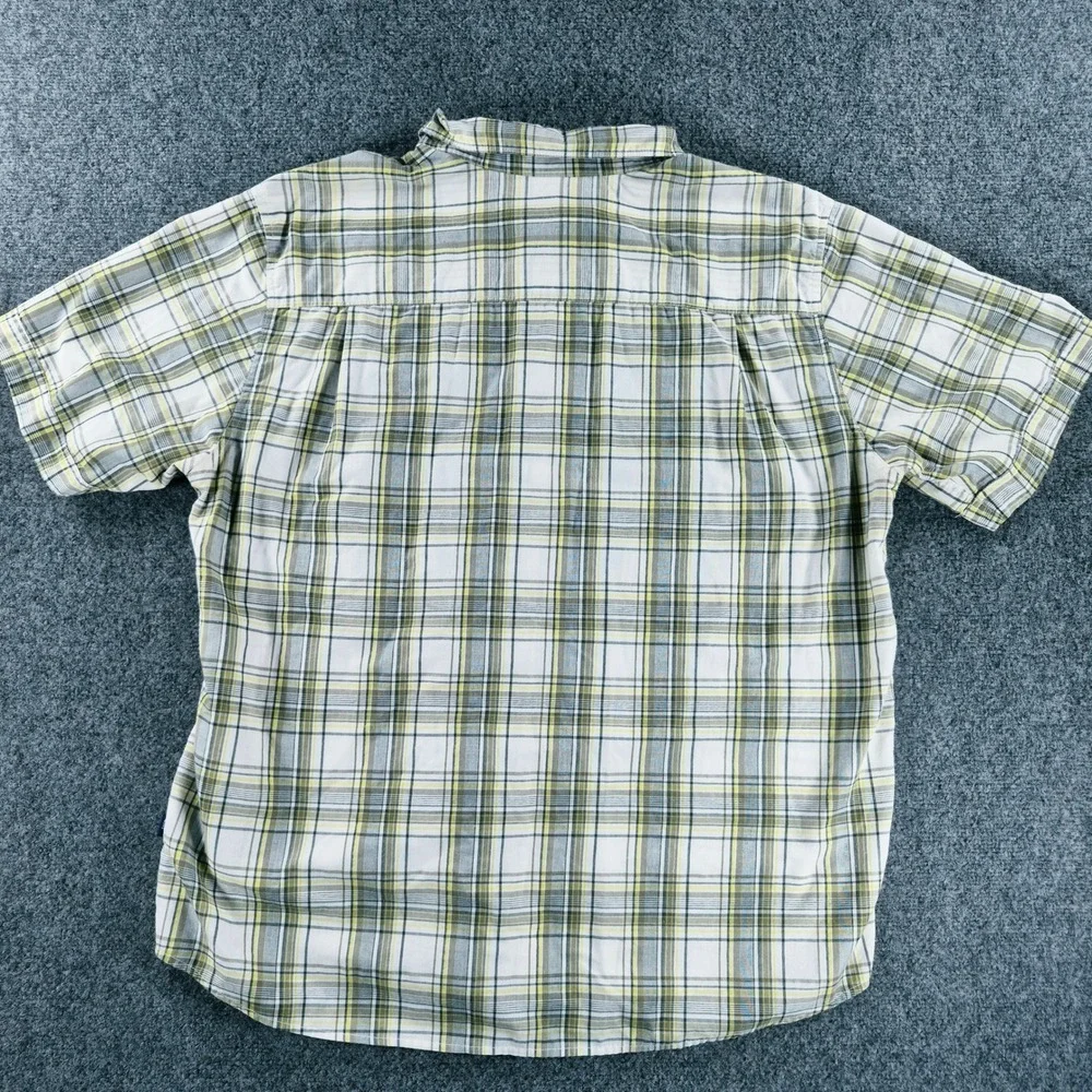 The North Face Mens XXL Plaid Short Sleeve Button Up Shirt NF00CP7X Green White
